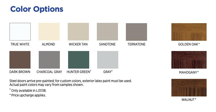 garage door color options