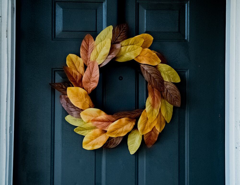 Fall wreath on door